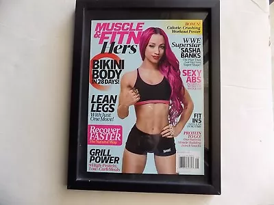 Muscle And Fitness Magazine With Sasha Banks Framed • $30