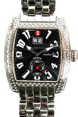 Michele Womens Urban Watch Diamond Bezel Sapphire Crystal Watch 71-2801/3801 • $699.99