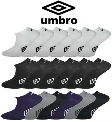 6 Pairs Umbro Mens Official Trainer Liner Sports Socks Cotton Rich Adults 6-11 • £7.65