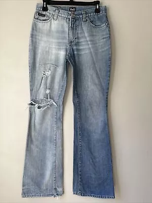 Dolce & Gabbana | Ittierre Spa Mid-Rise Bootcut Jeans Vintage Distressed Style • $98.99