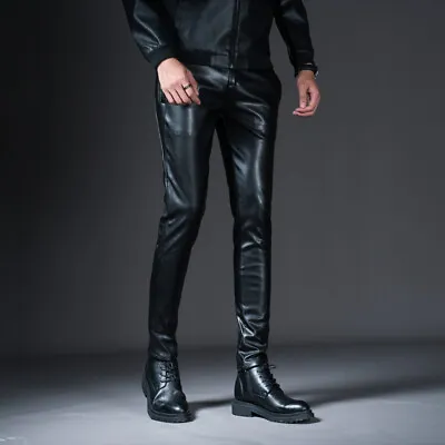Men Real Leather Slim Fit Pants Sheep Lambskin Leather • $132.99