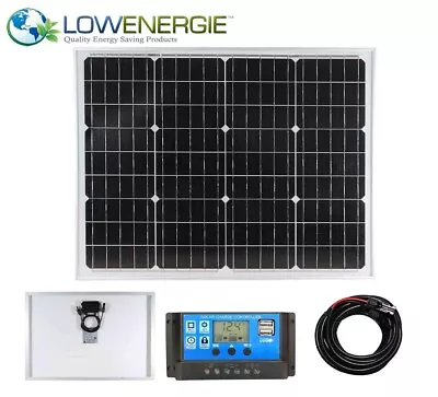 50w Mono Solar Panel Battery Charging Kit Charger Controller Boat Caravan HomeK1 • £52.99