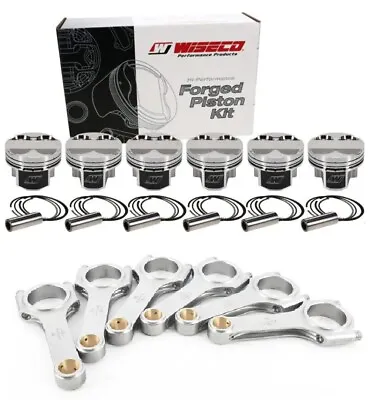 Wiseco 85.00 Mm Bore 8.0 CR Piston & 3/8  H-Beam Rod Set Fits BMW M52B28 2.8L • $1613.32