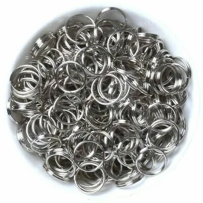 Split Ring Keyrings 15mm STAINLESS STEEL Crafts Fishing Key Chain Links Rhodium • £31.99