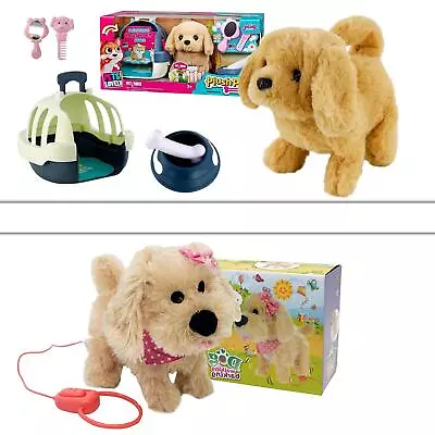 Walking Barking Robot Dog Toy Or Fluffy Plush Electronic Dog Pet With Carrier • £14.29