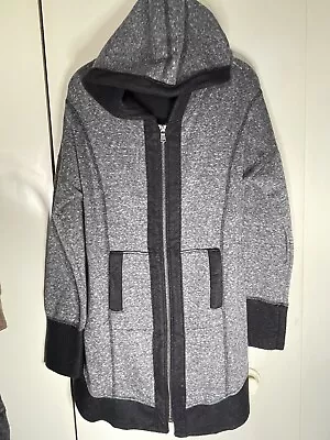 Venus Large Gray Black Hoodie Side Slits Extreme Soft Ling Waisted Boho Luxury  • $22.99