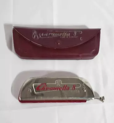 Vintage M. Hohner Chrometta 8 Harmonica Made In Germany C W/ Original Case • $25