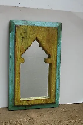 Wood Vintage Wall Mirror Wood Moroccan Mirror Distressed Look Mirror Wall Mirror • $69