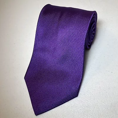 Coach Mens Purple Woven Silk Tie Hand Made In Italy • $29