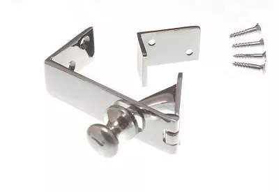 10 X BRASS COUNTER FLAP CATCH AND STAY CHROME PLATED BRASS WITH SCREWS • £124.33