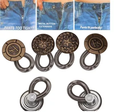 6 Pcs Unisex Jeans Pants Fix Expanders Maternity Waist Extender Metal Button • £4.31