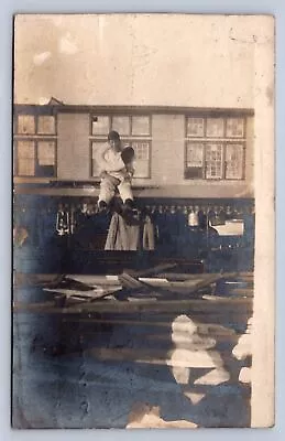 J96/ Montague Michigan RPPC Postcard C1910 Flood Disaster Saving Ring 141 • $27.60