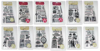 Graphic 45 Cling Rubber Stamp Sets Christmas Masquerade Parisian Tea World Fair • $16.95