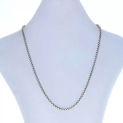 NEW Chamilia Necklace 1210-0008 Box Chain Snap Oxidized Sterling Silver 17.75  • £112.83