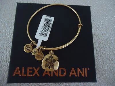 $23.68 • Buy  Alex And Ani  SAND DOLLAR II Russian Gold Charm Bangle New W/ Tag Card & Box