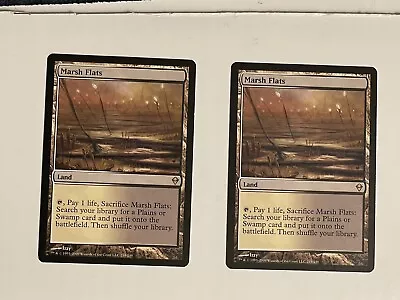 2x MARSH FLATS ZENDIKAR MTG MAGIC THE GATHERING NEAR MINT • $25