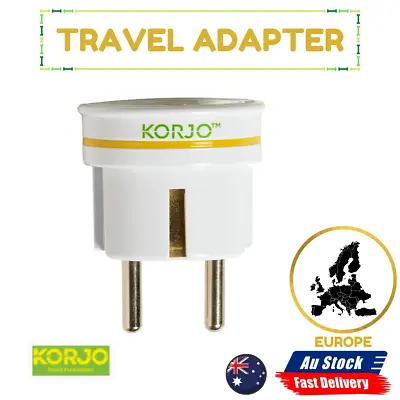 $17.69 • Buy Aust. To Europe Travel Adaptor For Australia 240v Plug- Fit21 Korjo