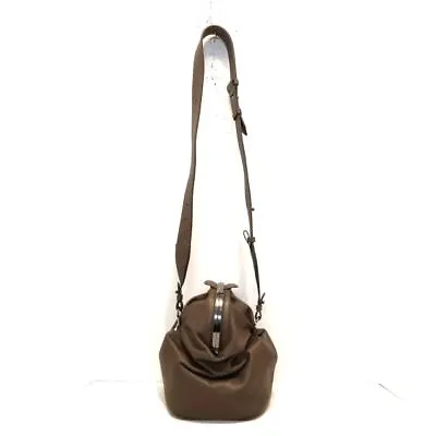 Auth Max Mara - Dark Brown Leather Shoulder Bag • $157