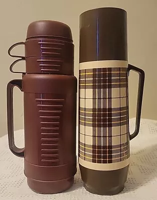 2 Vtg THERMO-SERV Thermos Bottles Cups Good Condition  • $24.99