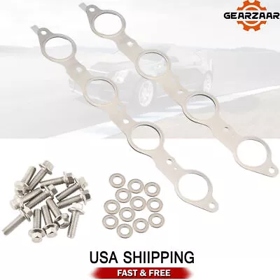 LS MLS Exhaust Manifold Header Gasket Pair W/Bolts Fit LS1 4.8 5.3 5.7 6.0 6.2L • $24.97