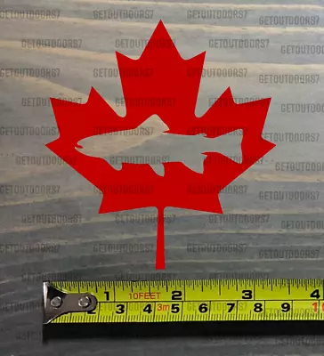 Trout Fishing Sticker 3.5  Decal DIE CUT Canada Maple Leaf Fly Canadian Sage XO • $3.99