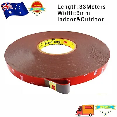 For 3M Genuine Double Face Sided Automotive Grade 6mm X 33meters Tape • $21.46