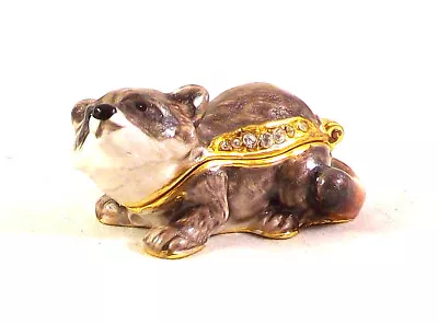 Curious Raccoon Pewter Bejeweled Hinged Miniature Trinket Box Kingspoint  • $22.95