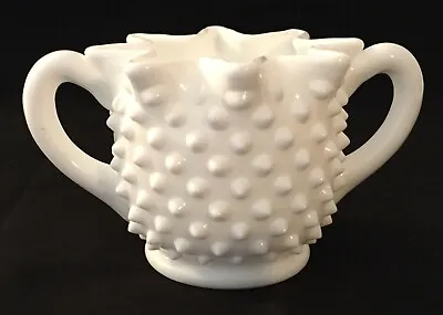 Vintage Fenton  Hobnail Milk Glass Star-Shaped 2-Handled Bowl • $7.99