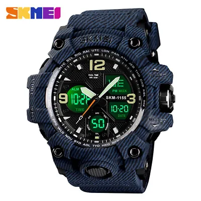 SKMEI Men Sport Watches Large Dial Man Quartz Watch Boys Digital LED Wristwatch • $16.35
