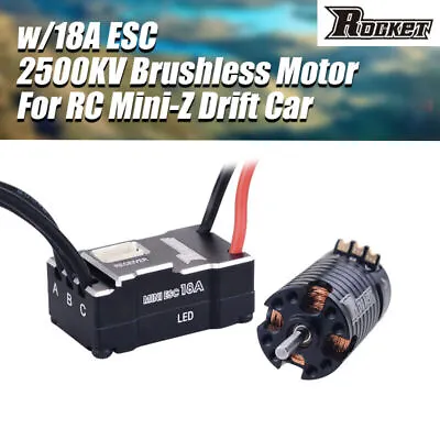 Rocket MINI 1410 2500KV Brushless Motor 18A ESC For Kyosho RC Mini-Z Drift Car • $41.16