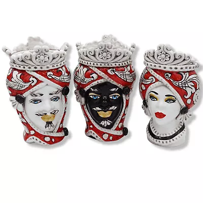 Head Of Moor Moresca Ceramics Caltagirone With Crown Decoration Baroque On Back • $102.57