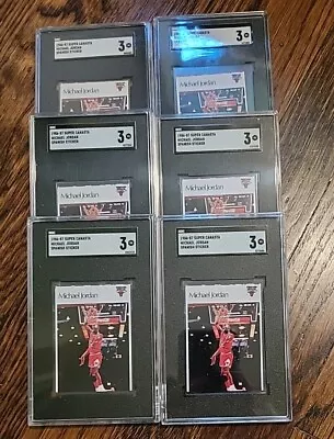 MICHAEL' JORDAN ROOKIE 1986 Super Canasta NBA X6 ALL SGC  Not Fleer  • $450