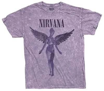 Nirvana Official Merchdise Utero Angel Distressed Vintage Acid Wash Tee T-Shirt • $18.50