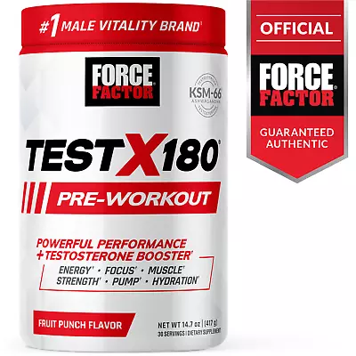 $44.99 • Buy Force Factor Test X180 Pre-Workout, Pre Workout Powder And Testosterone Booster