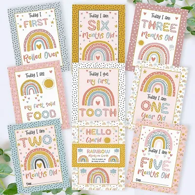 Rainbow Baby Milestone Cards • Baby Shower Gift • New Baby Gift • Unisex • Cards • £5.99