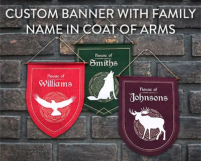 Medieval Style Family Banner With Unique Animal Design 12x17 /30x42 Cm EU Made • $33.50
