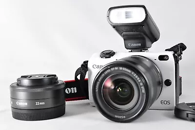 [NEAR MINT]Canon EOS M2 18.0MP Digital Camera EF-M 18-55mm IS STM & 22mm Lens JP • $614.90