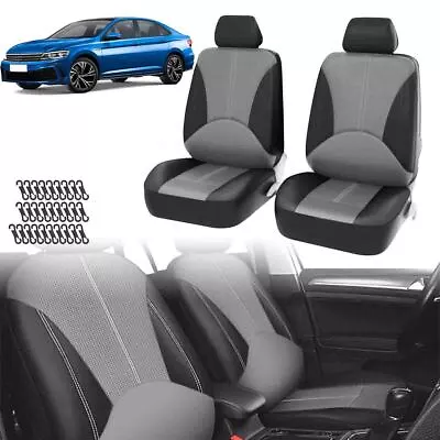 For VW Sedan 2pcs Car Front Seat Covers PU Leather Cushion Protectors Pad Set • $28.95