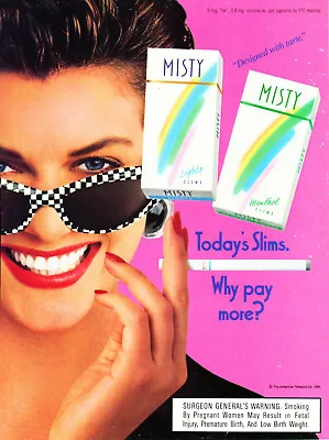 Misty Cigarette Ad #4 Rare 1991 Vintage Out Of Print  • $9.99