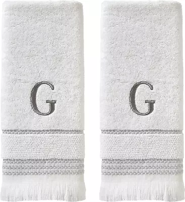 Casual Monogram Hand Towel Set G 16X26 White 2 Count • $32.06