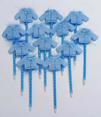 12 Pc Baby Shower Party Favors Pens Blue Crochet Sweater Recuerdos De Nino Gifts • $9.99