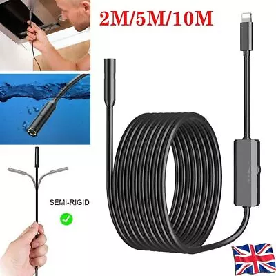 Waterproof Snake Endoscope Borescope Inspection Camera Scope For IPad IPhone • £5.99