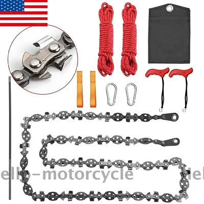 53 Inch Rope Saw High Reach Tree Limb Hand Rope Chain Saw 68 Sharp Teeth Blade • $25.49