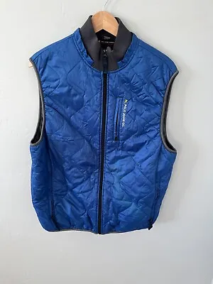 VTG Polo Jeans Company Ralph Lauren Blue Insulated Winter Vest Large Mens Flawed • $19.99