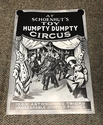 Vintage 1928 At Shoenhut’s Toy Humpty Dumpty Circus Book Tricks Illustrations • $8.96