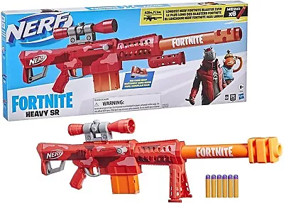 $185 • Buy NERF Fortnite Heavy SR Big Blaster Scope 6 Mega Darts Ages 8+ Toy Gun Fire Play