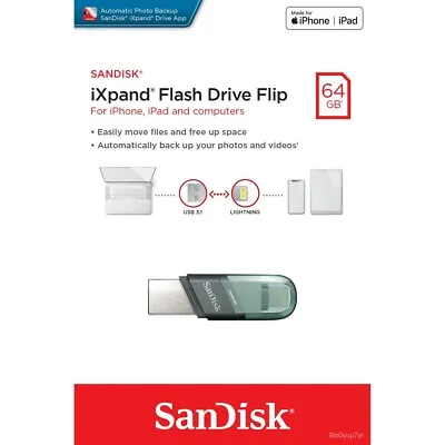 SanDisk IXPand Mini Flash Drive USB 3.0 64GB Memory Stick For IPhone IPad PC Mac • $55.95
