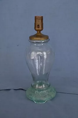 Vintage Depression Era Crystal Boudoir Electric Lamp Green Spatter Paint Foot • $6.99