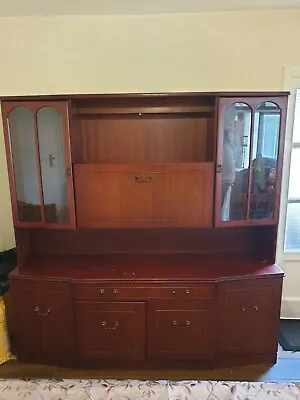 Furniture Direct Oak Dresser Cabinet - Dark Wood Tone • £50