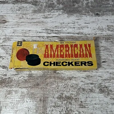 Vintage Halsam American Checkers 24 Embossed Wooden Set Games #145H • $9.97